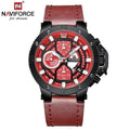 Men's Waterproof Casual Chronograph Watch with Leather Strap
