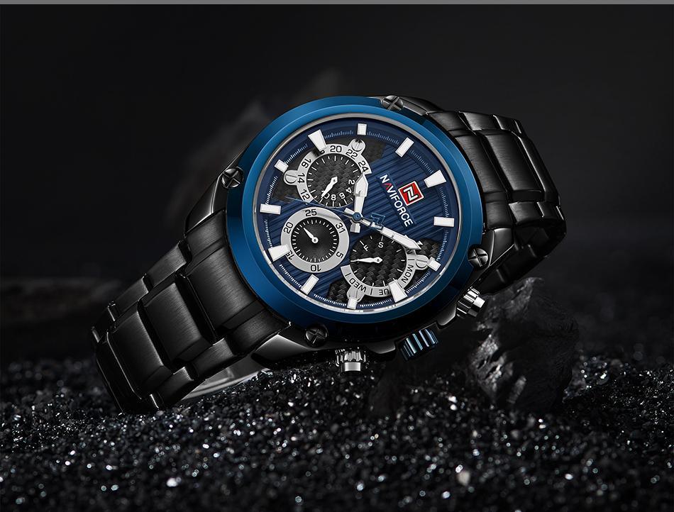 Waterproof Stainless Steel Chronometer Business Men's Watch