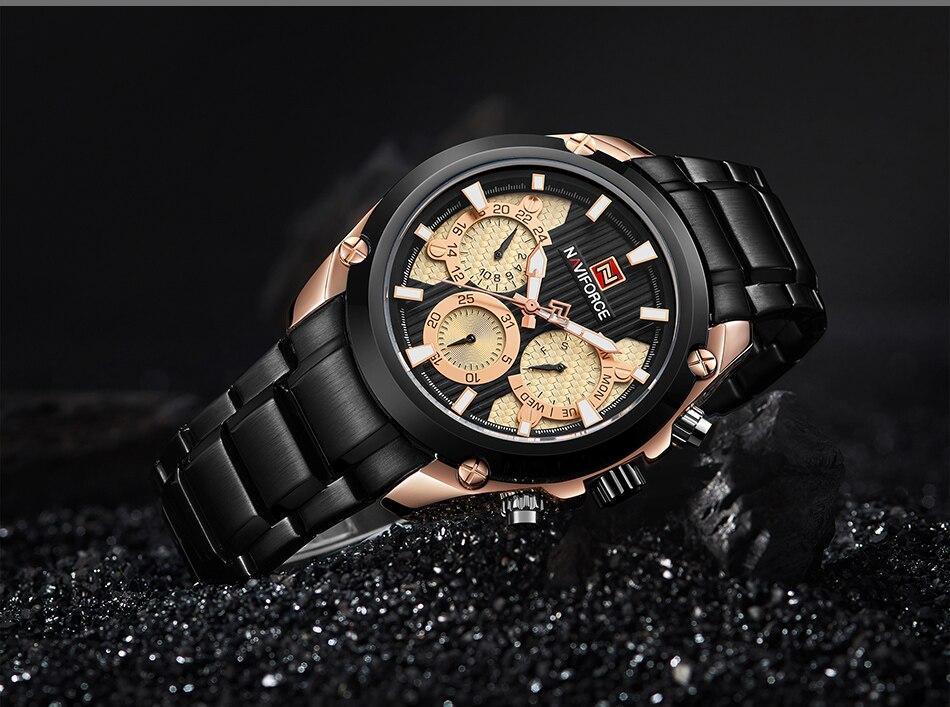 Waterproof Stainless Steel Chronometer Business Men's Watch