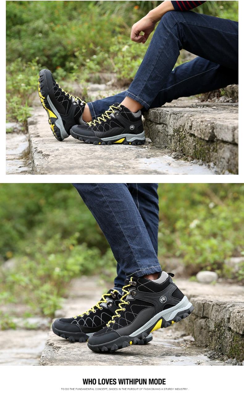 Mens Fur Lined Snow Boots - Comfortable Non-Slip Winter Ankle Shoes