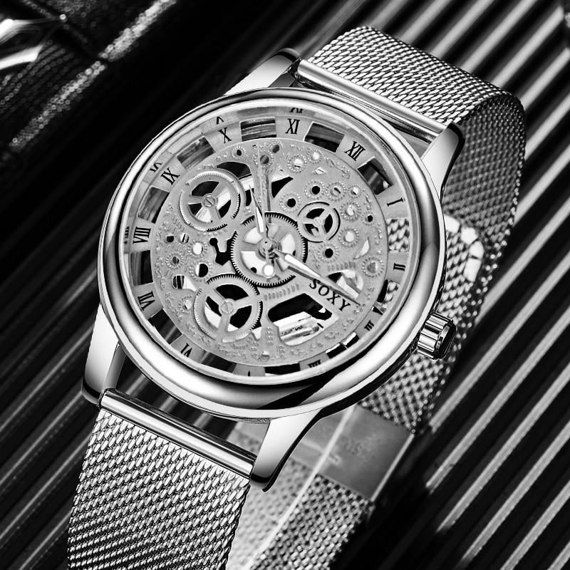 Unisex Silver Tone Stainless Steel Watch with Date Window