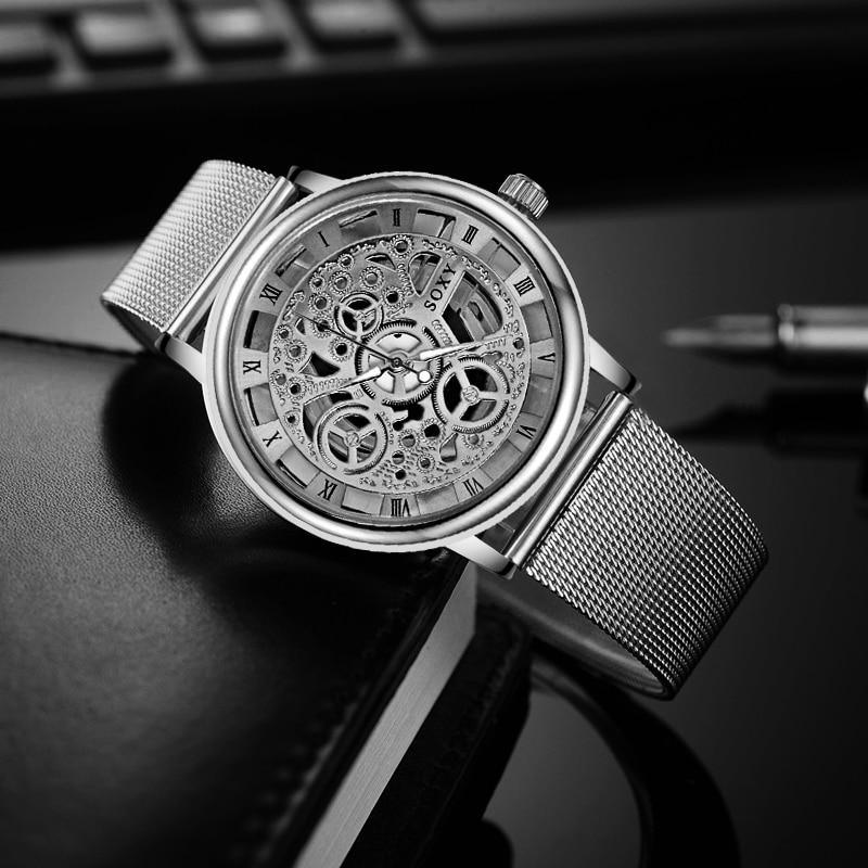 Unisex Silver Tone Stainless Steel Watch with Date Window