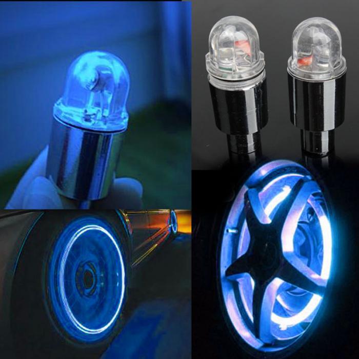 Bicycle LED Wheel Spoke Lights - Waterproof Safety Valve Caps