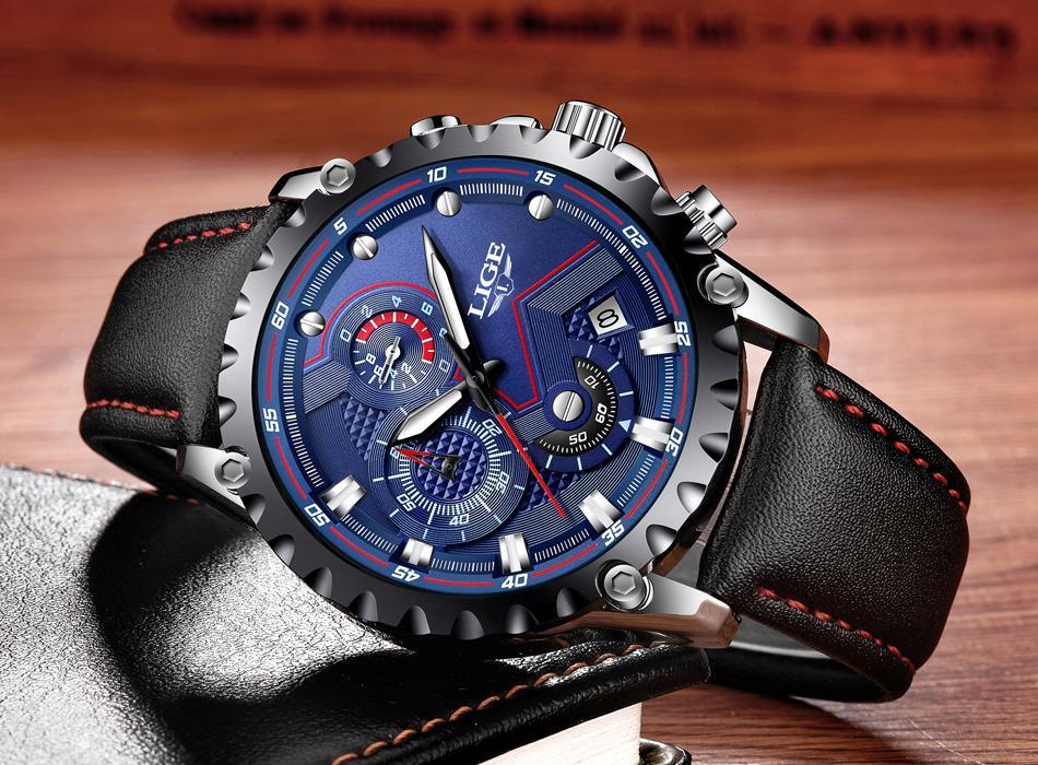 Men's Sporty Industrial Chronograph Watch with Fluorescent Hands