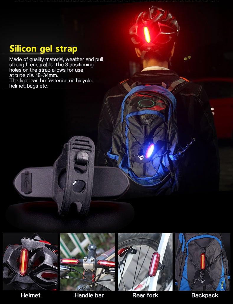 USB Rechargeable LED Bicycle Tail Light - High Intensity Safety