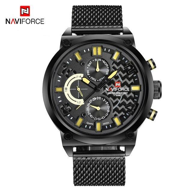 Men's Analog Quartz Wrist Watch with Stainless Steel Mesh Band