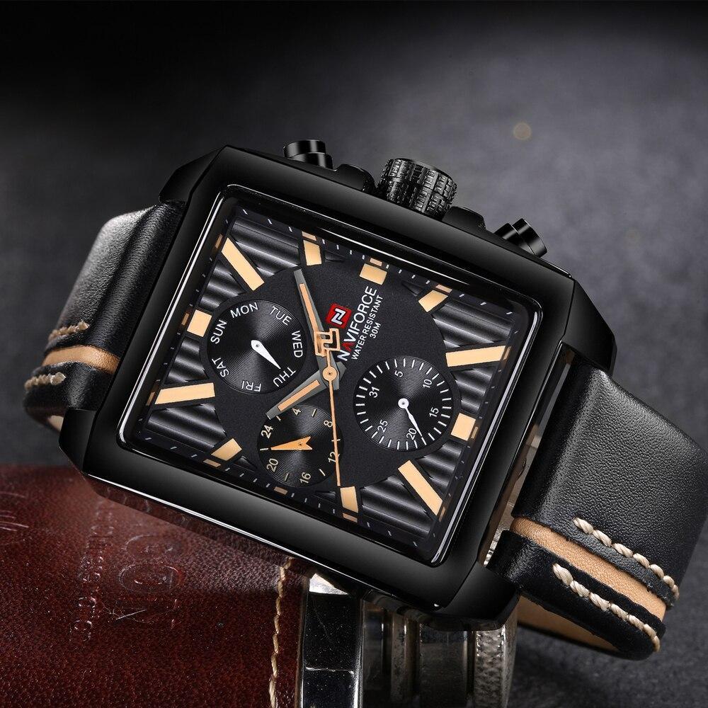 Men's Retro Waterproof Chronograph Watch with Genuine Leather Strap