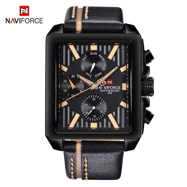 Men's Retro Waterproof Chronograph Watch with Genuine Leather Strap