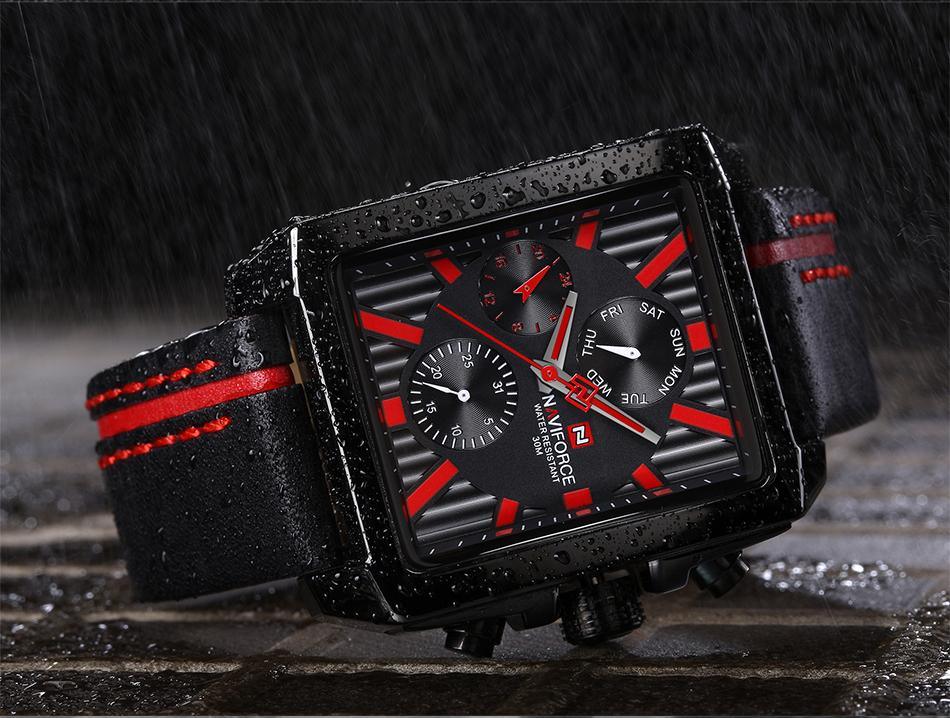 Men's Retro Waterproof Chronograph Watch with Genuine Leather Strap