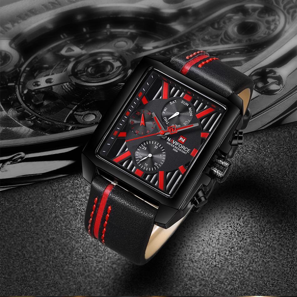 Men's Retro Waterproof Chronograph Watch with Genuine Leather Strap