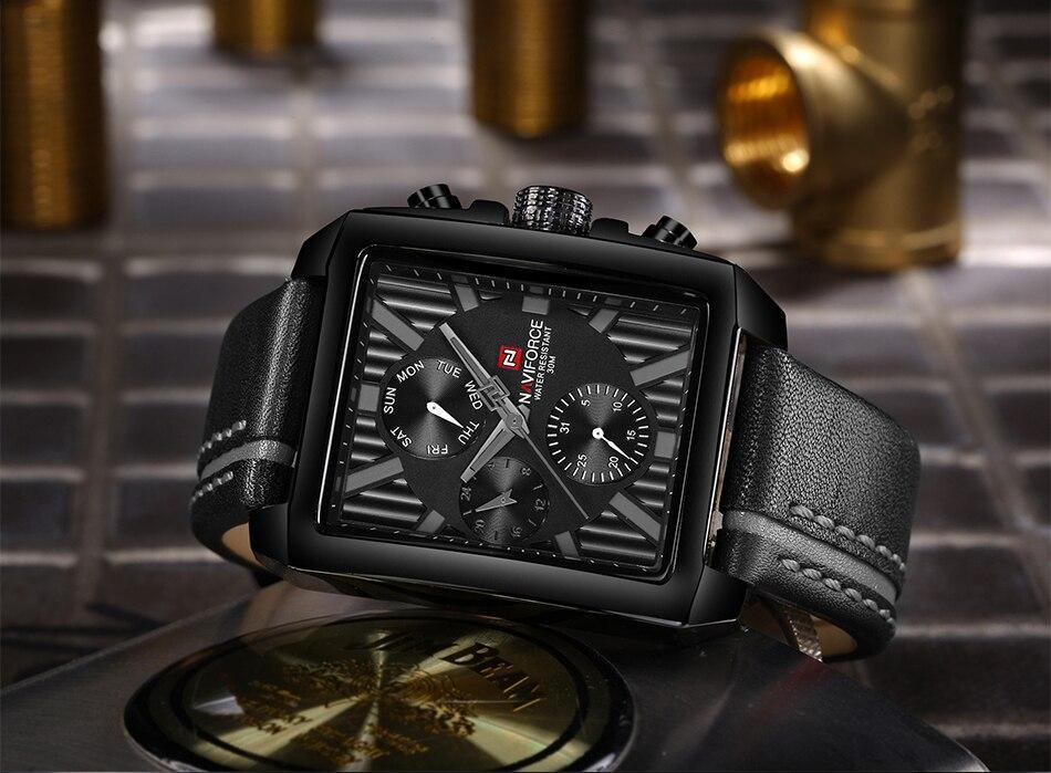 Men's Retro Waterproof Chronograph Watch with Genuine Leather Strap