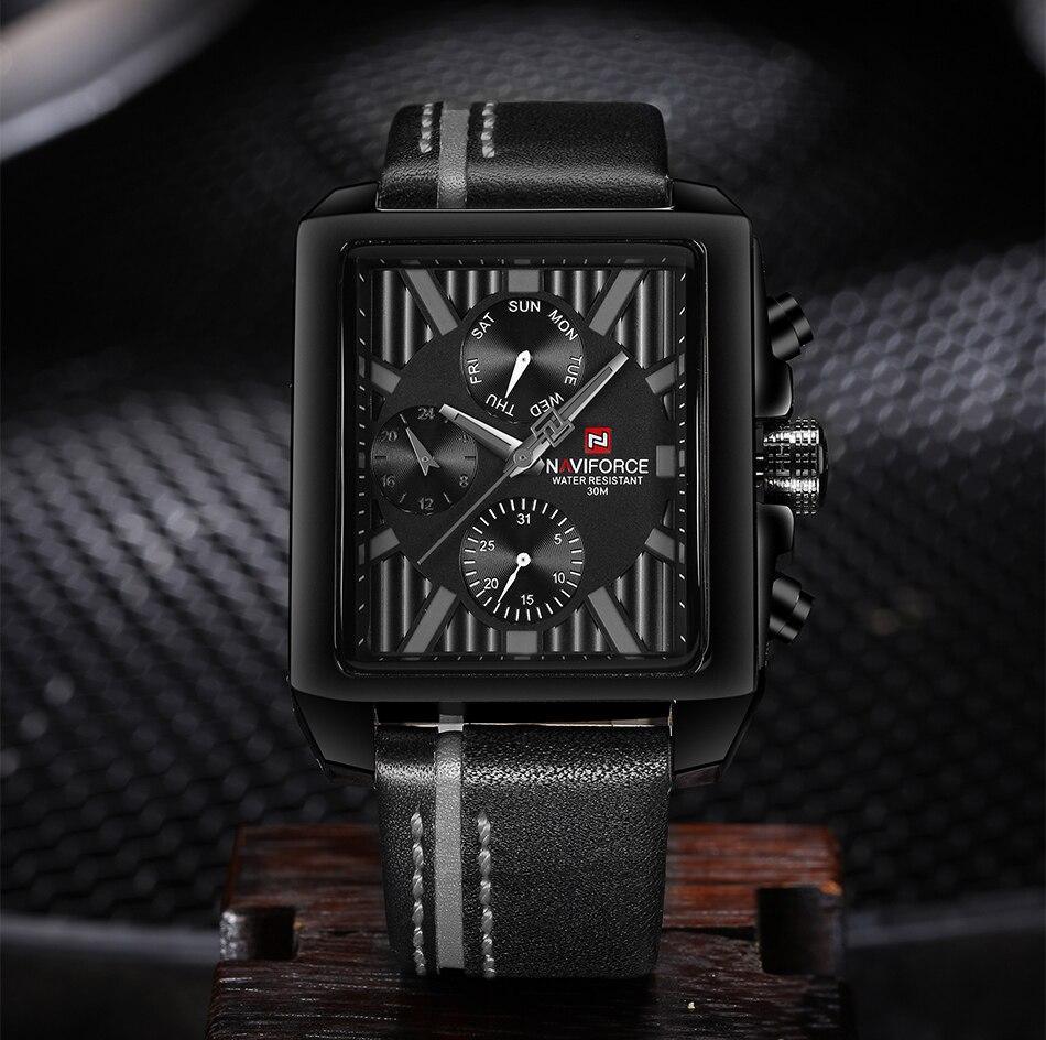 Men's Retro Waterproof Chronograph Watch with Genuine Leather Strap