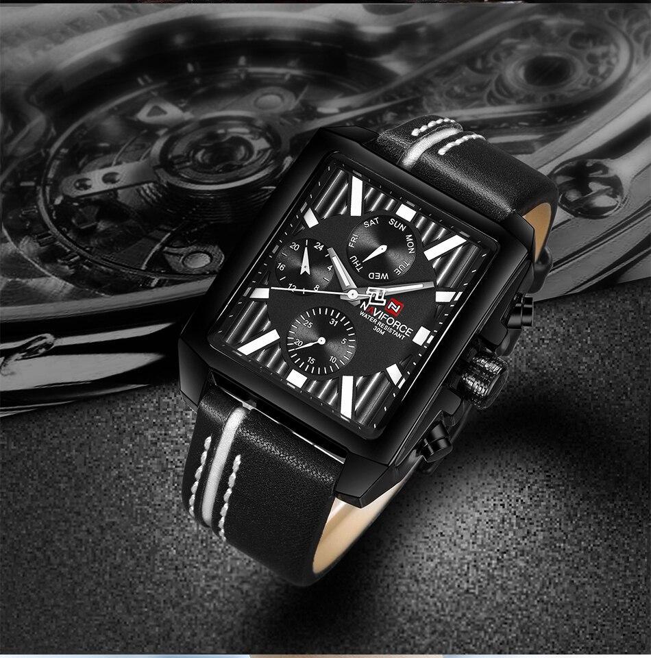 Men's Retro Waterproof Chronograph Watch with Genuine Leather Strap