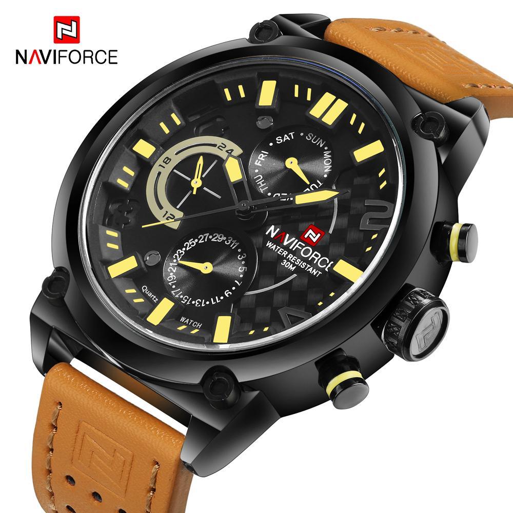 Luxury men's sports watch with a unique design and fluorescent luminous hands