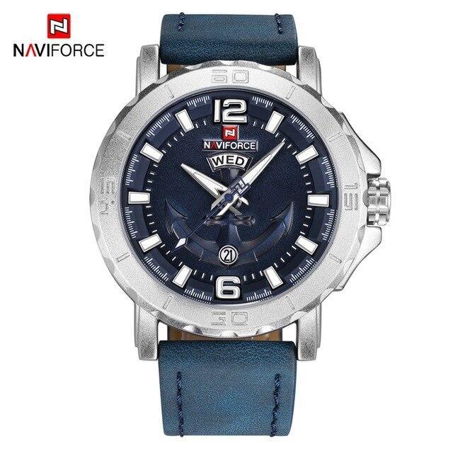 Men's Waterproof Nautical Watch with Anchor Detail Fluorescent Hands
