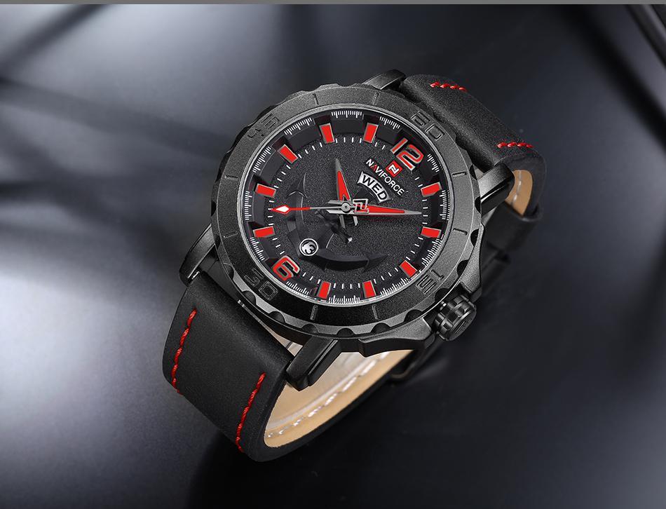 Men's Waterproof Nautical Watch with Anchor Detail Fluorescent Hands