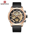 NAVIFORCE Men's Waterproof Leather Analog Quartz Sport Watch