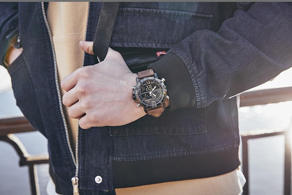 Men's Waterproof Sports Watch with Analog and Digital Display