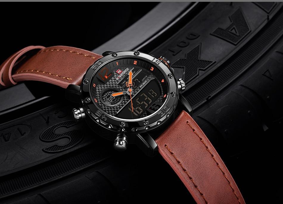 Men's Waterproof Sports Watch with Analog and Digital Display