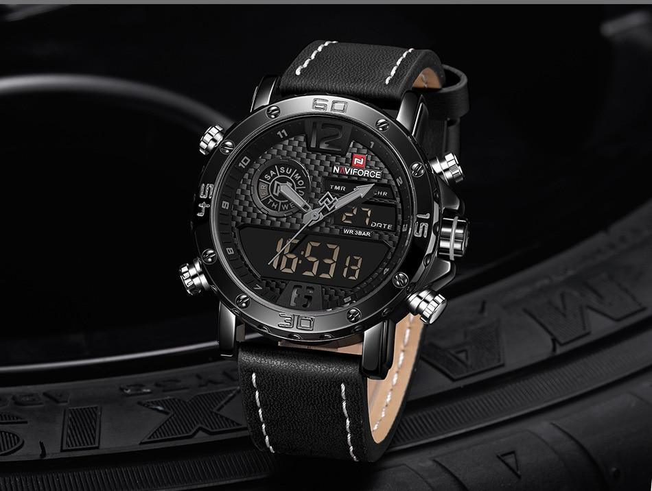Men's Waterproof Sports Watch with Analog and Digital Display
