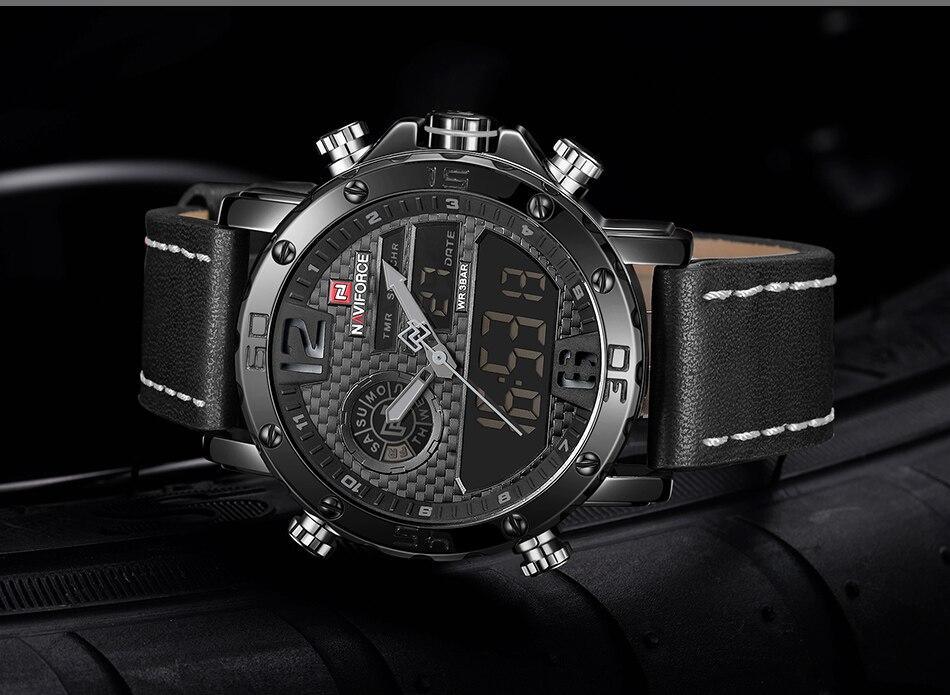 Men's Waterproof Sports Watch with Analog and Digital Display