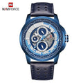 Men's Waterproof Analog Quartz Sport Watch with Leather Band & Date