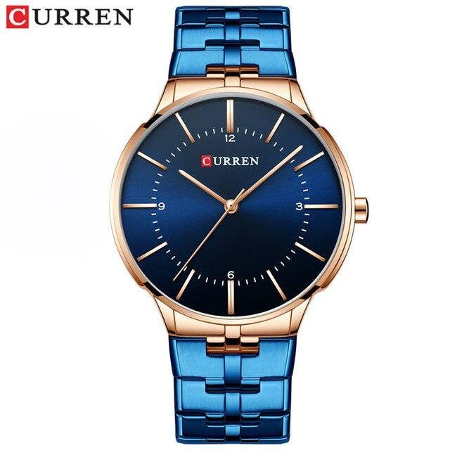 Men's Slim Waterproof Watch with Shining Link Bracelet