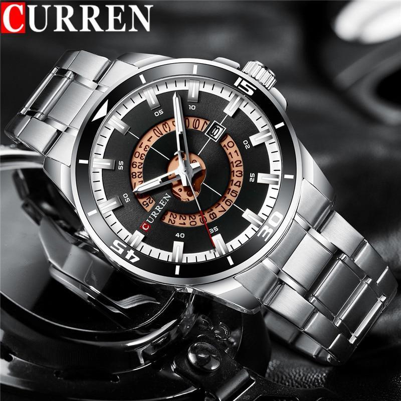 Modern Men's Waterproof Quartz Sports Watch with Fluorescent Hands