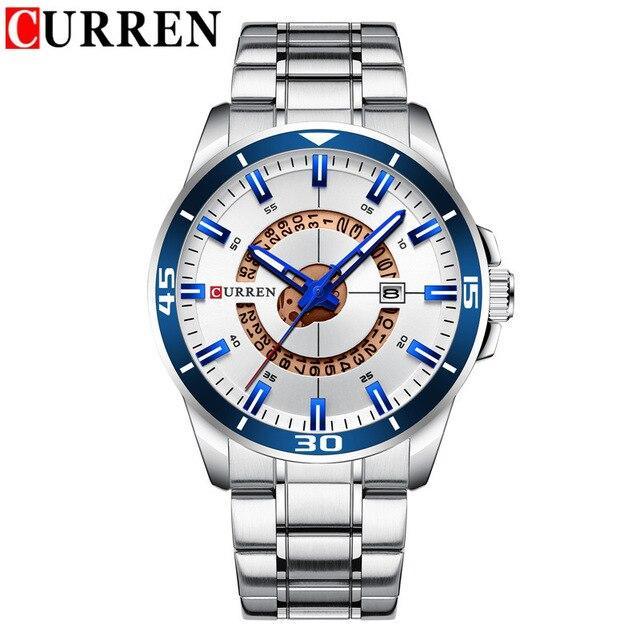 Modern Men's Waterproof Quartz Sports Watch with Fluorescent Hands
