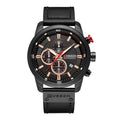 Men’s Elegant Sport Chronograph Watch with Leather Band