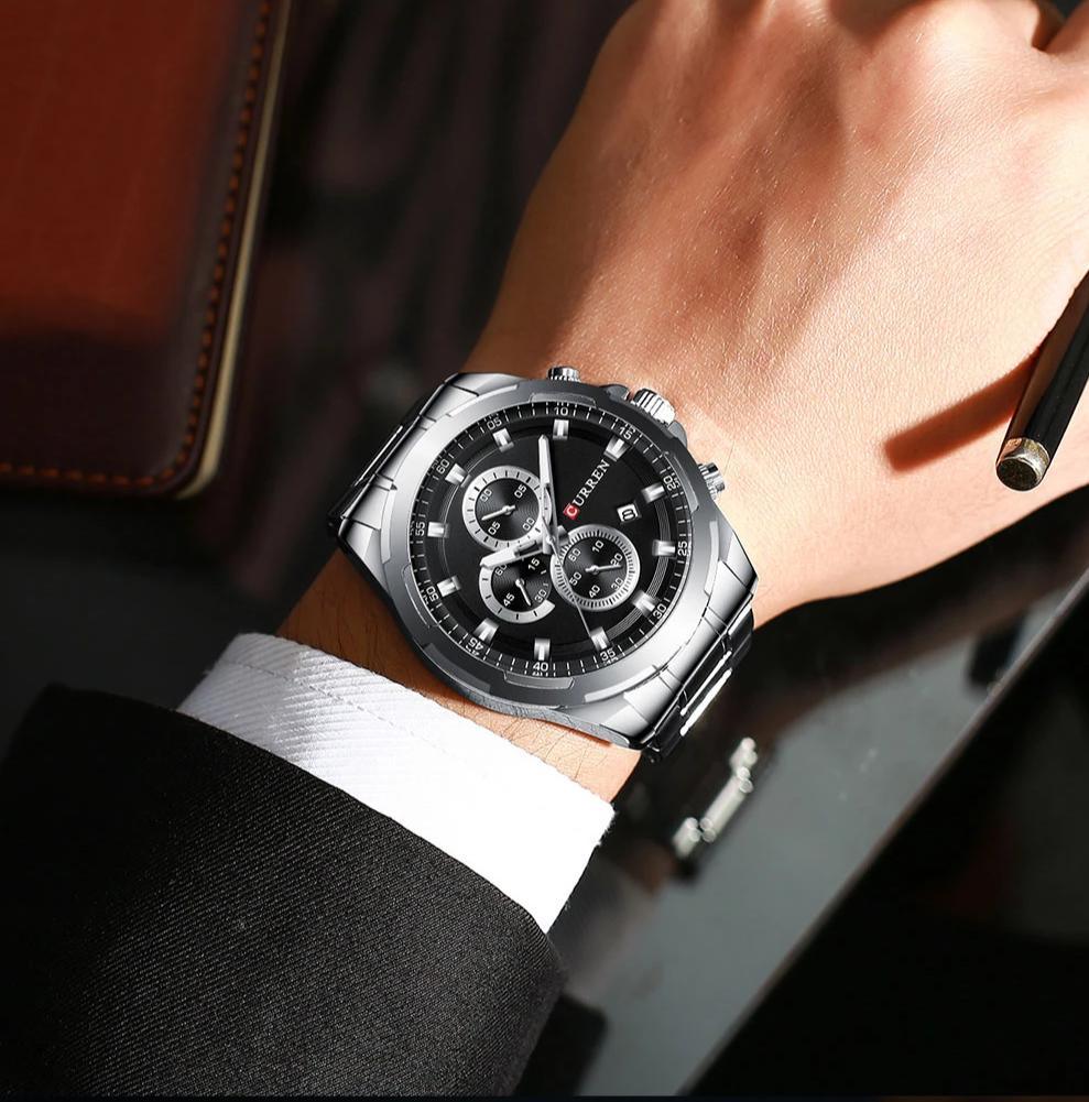 Men’s Water Resistant Sport Watch with Chronograph Dial