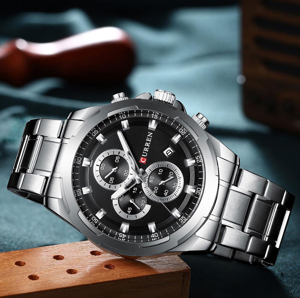 Men’s Water Resistant Sport Watch with Chronograph Dial