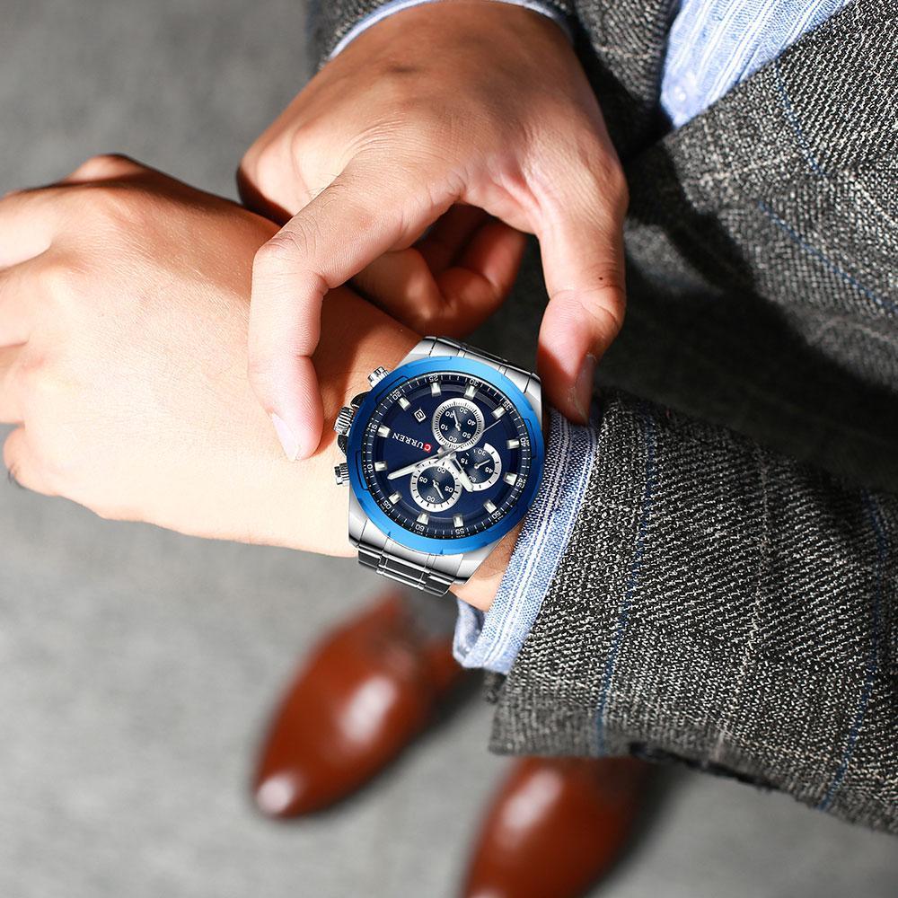 Men’s Water Resistant Sport Watch with Chronograph Dial