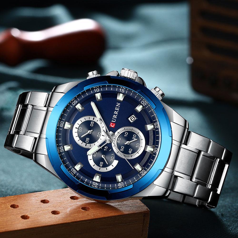 Men’s Water Resistant Sport Watch with Chronograph Dial