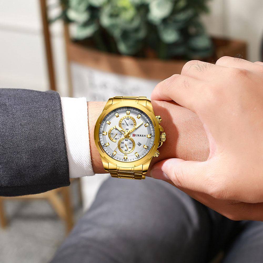 Men’s Water Resistant Sport Watch with Chronograph Dial