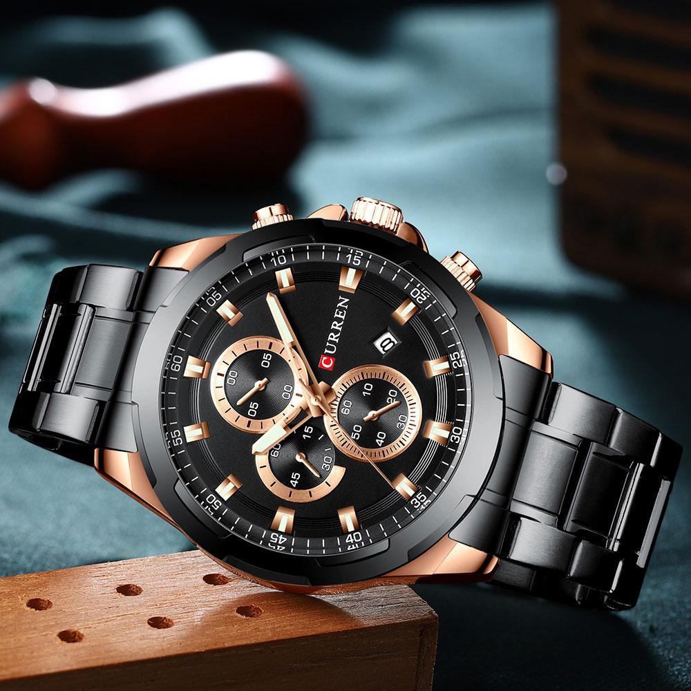 Men’s Water Resistant Sport Watch with Chronograph Dial