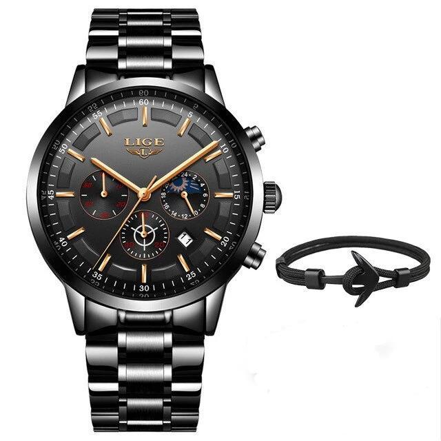 Men's Waterproof Chronograph Watch with Date Display & Luxury Dial