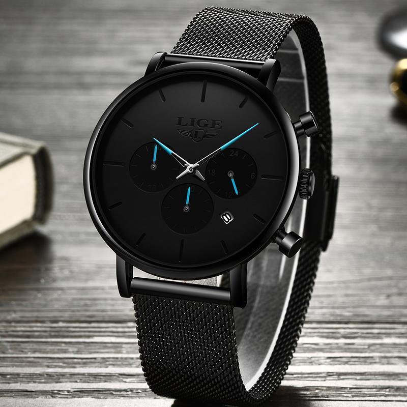 Men's Waterproof Chronograph Watch Minimalist Business-Casual