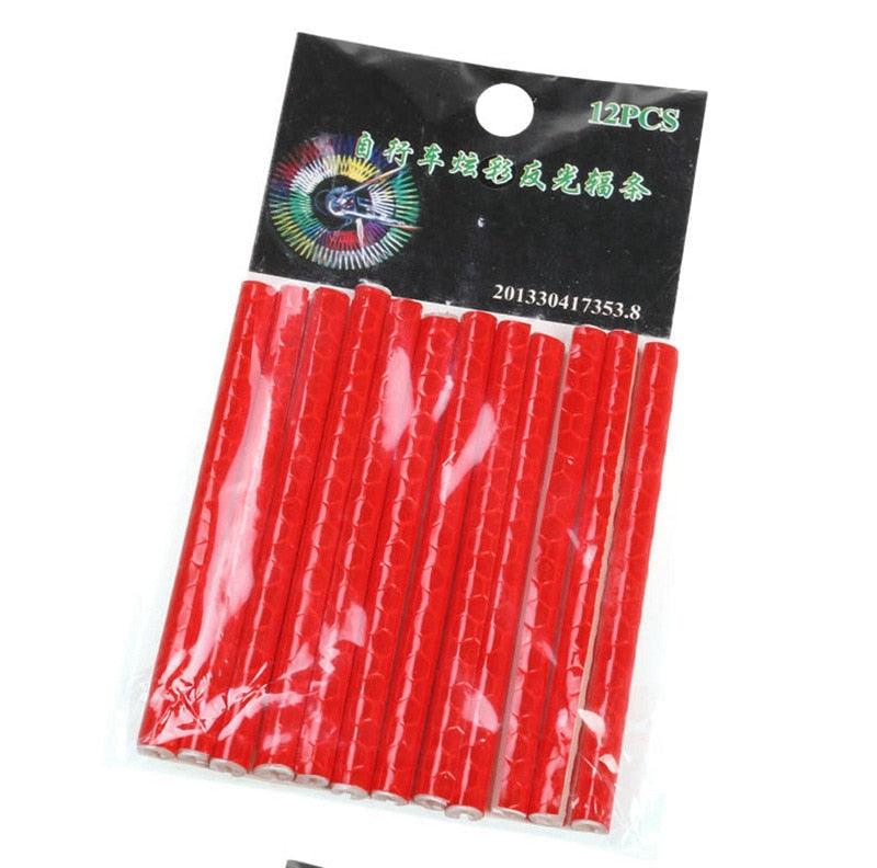 12pc Reflective Bicycle Spoke Skins - Multicolor Wheel Rim Clips