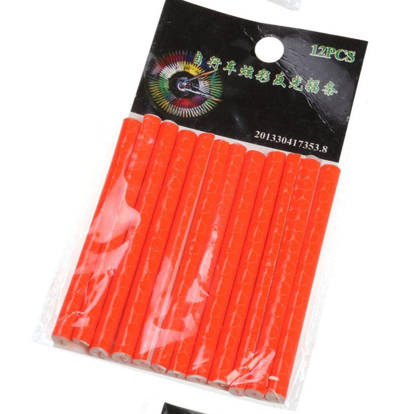 12pc Reflective Bicycle Spoke Skins - Multicolor Wheel Rim Clips