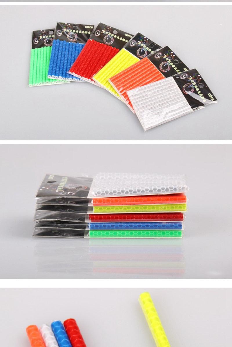 12pc Reflective Bicycle Spoke Skins - Multicolor Wheel Rim Clips