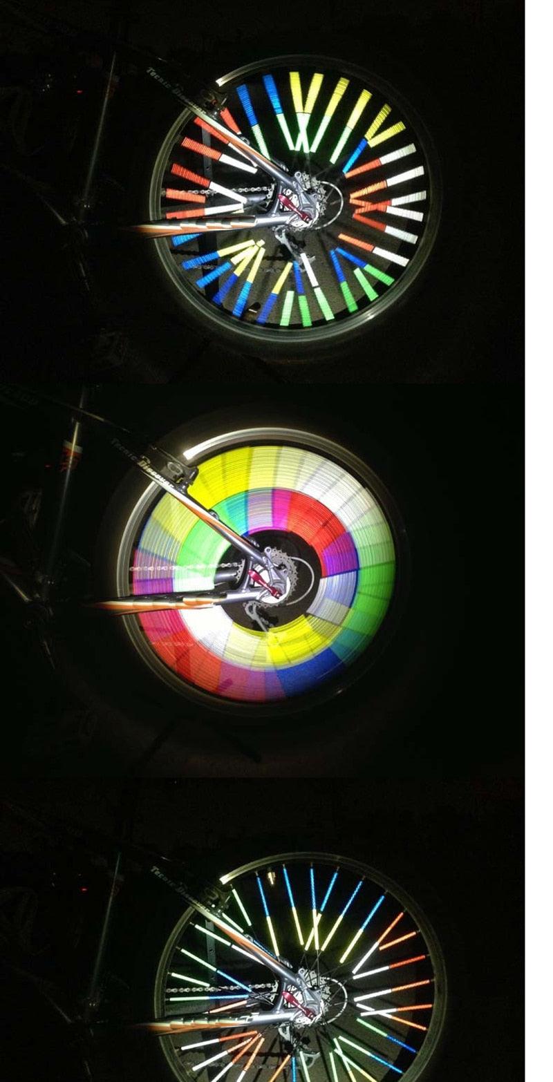 12pc Reflective Bicycle Spoke Skins - Multicolor Wheel Rim Clips