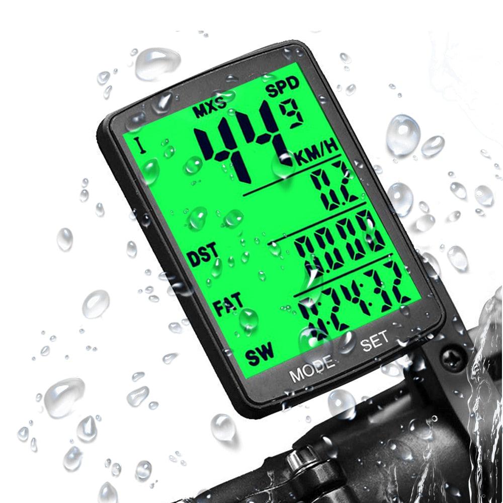 Wireless Waterproof Bicycle Speedometer with LCD Backlight Display