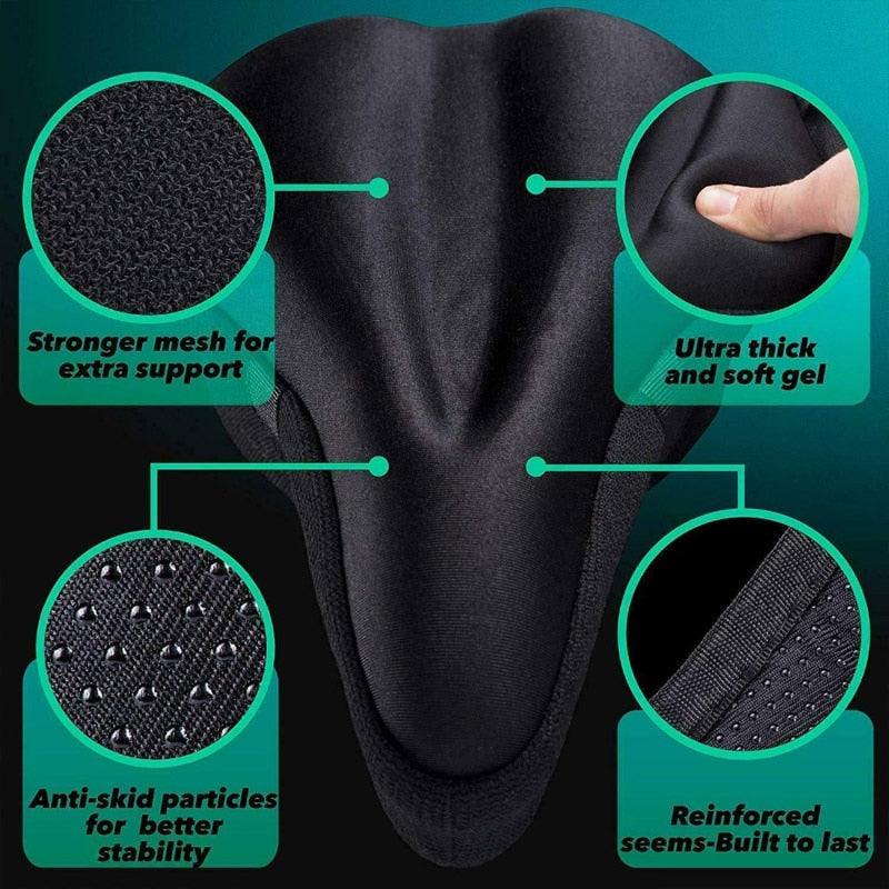 Extra Soft Gel Bicycle Seat Cover for Comfort and Shock Absorption