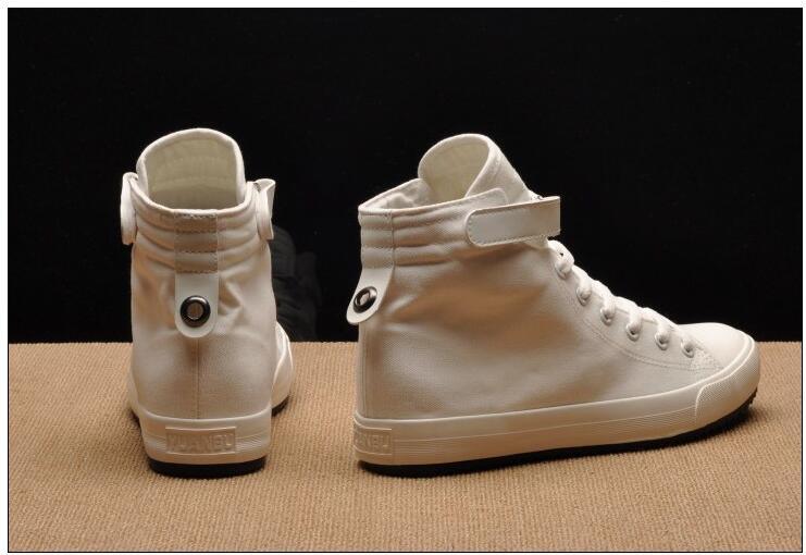 Men's High Top Canvas Sneakers – Breathable Vulcanized Casual Shoes