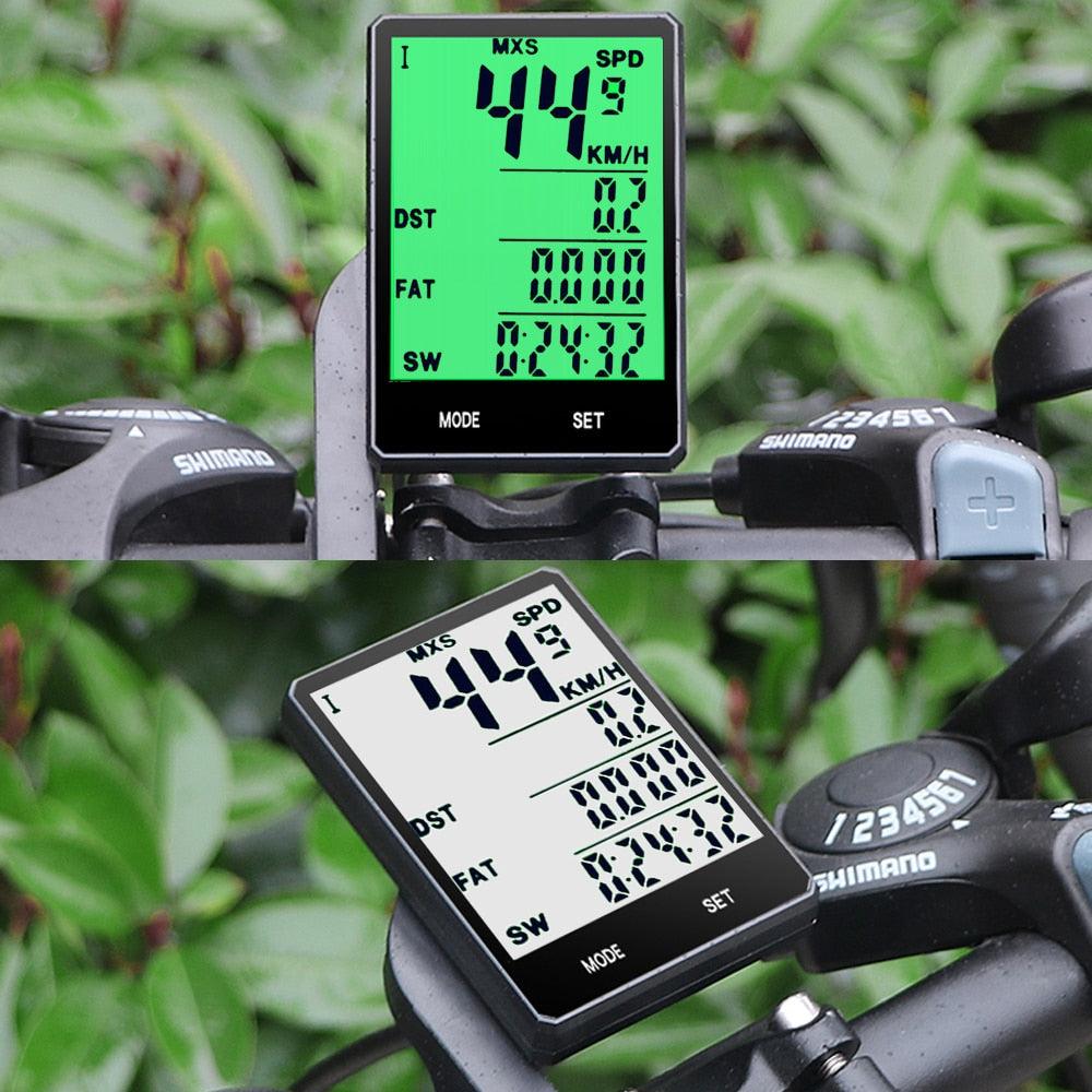 Wireless Waterproof Bicycle Speedometer with LCD Backlight Display