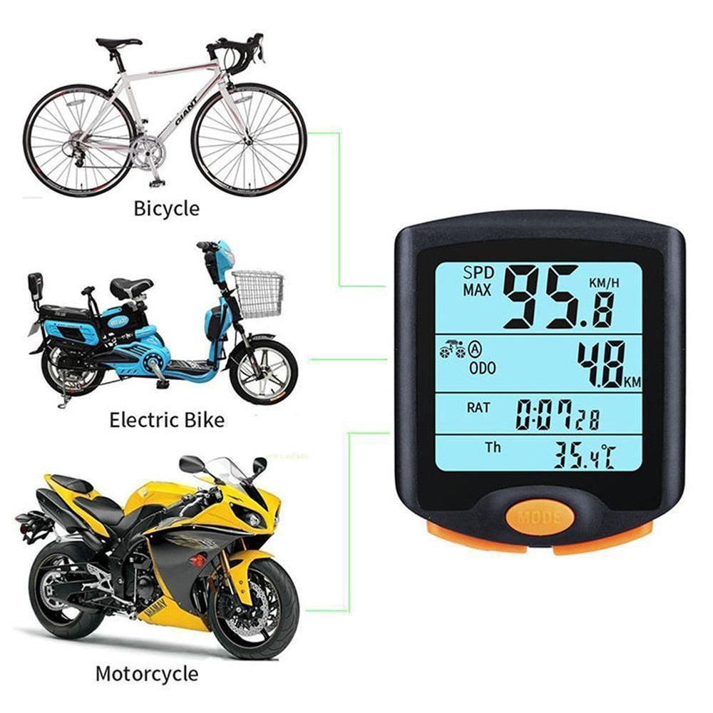 Digital Bike Computer Waterproof Cycling Speedometer with Backlight