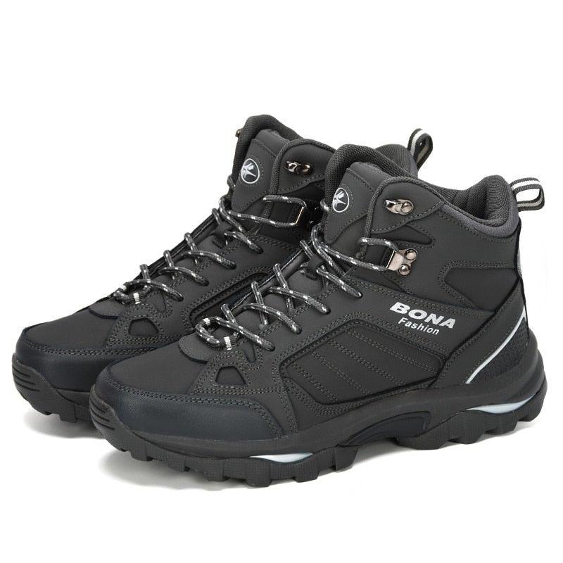 Men's Water-Resistant Fur Lined Boots - Warm Winter Outdoor Shoes