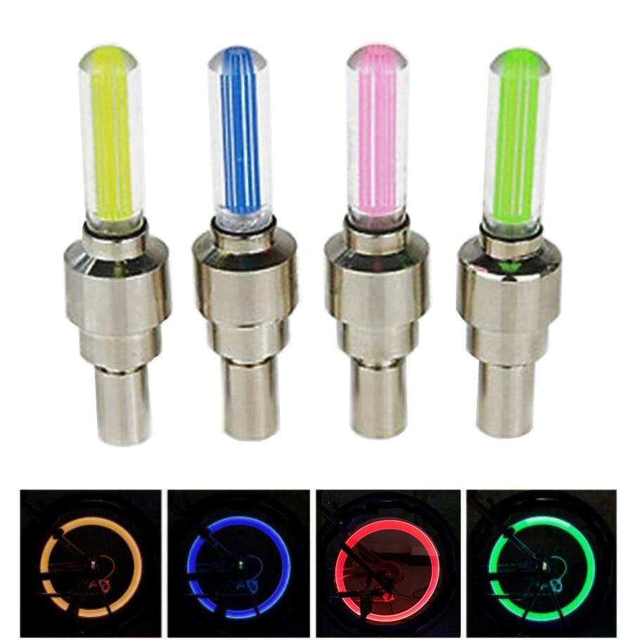 LED Tire Valve Cap Lights for Bicycle and Motorcycle Wheels