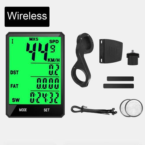 Waterproof Wireless and Wired Bicycle Computer with LCD Display